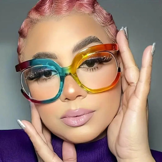 Fashion Owl Shapes Frame Glasses for Women Trendy Clear Lens Eyewear