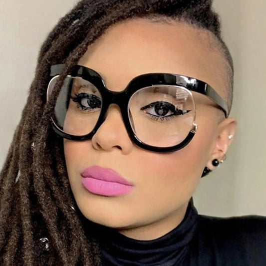 Fashion Owl Shapes Frame Glasses for Women Trendy Clear Lens Eyewear