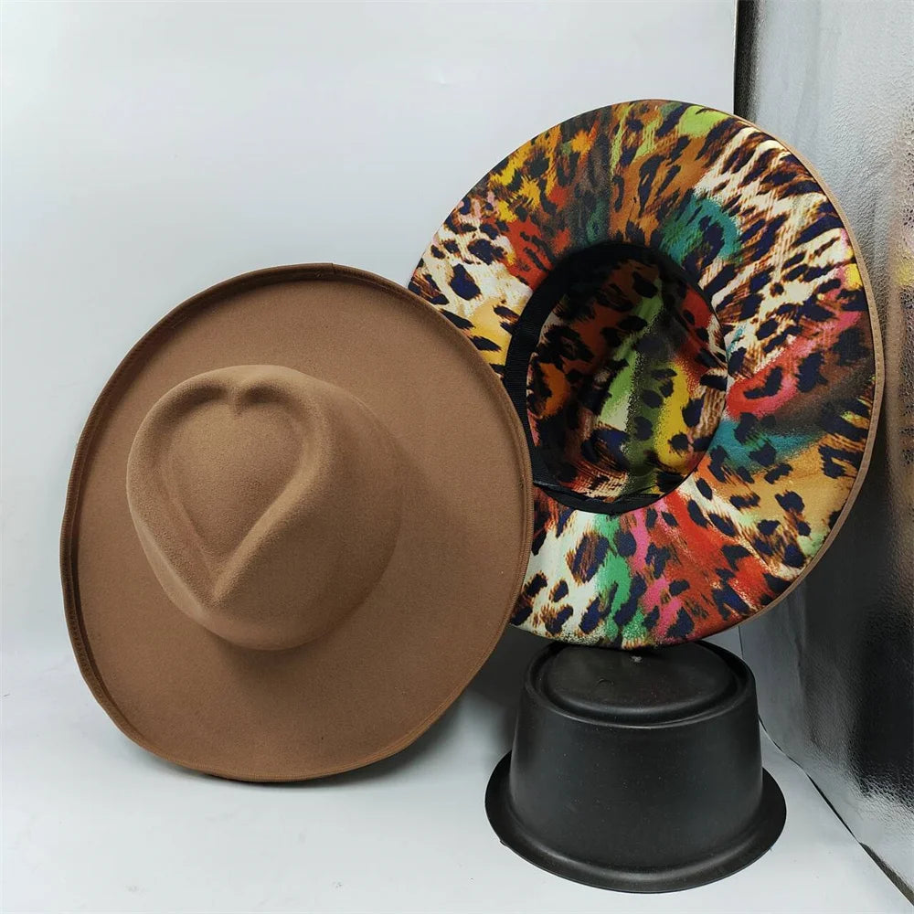 Fedora Hat for Women/Men Luxury Big brim Panama Jazz Hat Heart Top Design Classic Gentleman Elegant Hat Wholesale