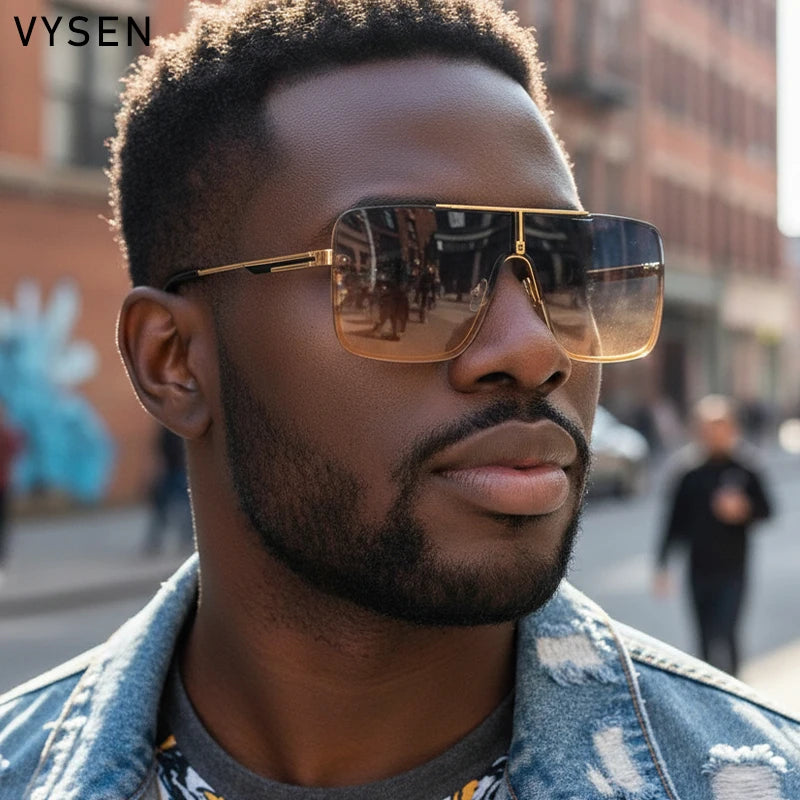 Fashion Oversized Square Sunglasses Big Frame 2026 Luxury Brand Design Metal Frame Sunglasses Retro Shades Eyewear