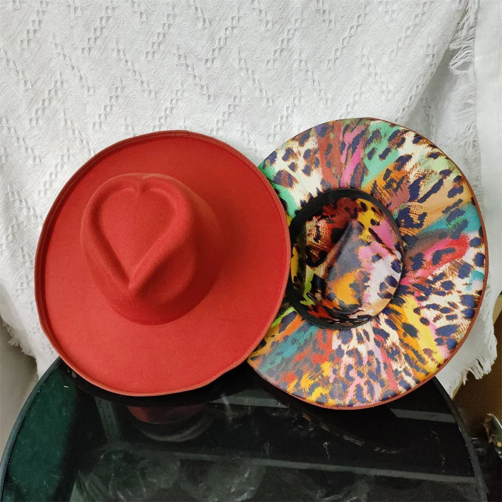 Fedora Hat for Women/Men Luxury Big brim Panama Jazz Hat Heart Top Design Classic Gentleman Elegant Hat Wholesale
