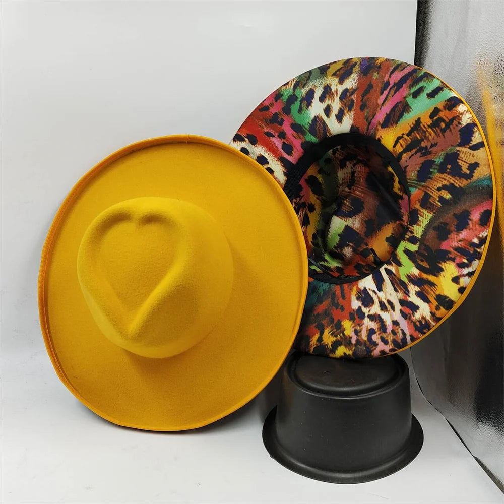 Fedora Hat for Women/Men Luxury Big brim Panama Jazz Hat Heart Top Design Classic Gentleman Elegant Hat Wholesale