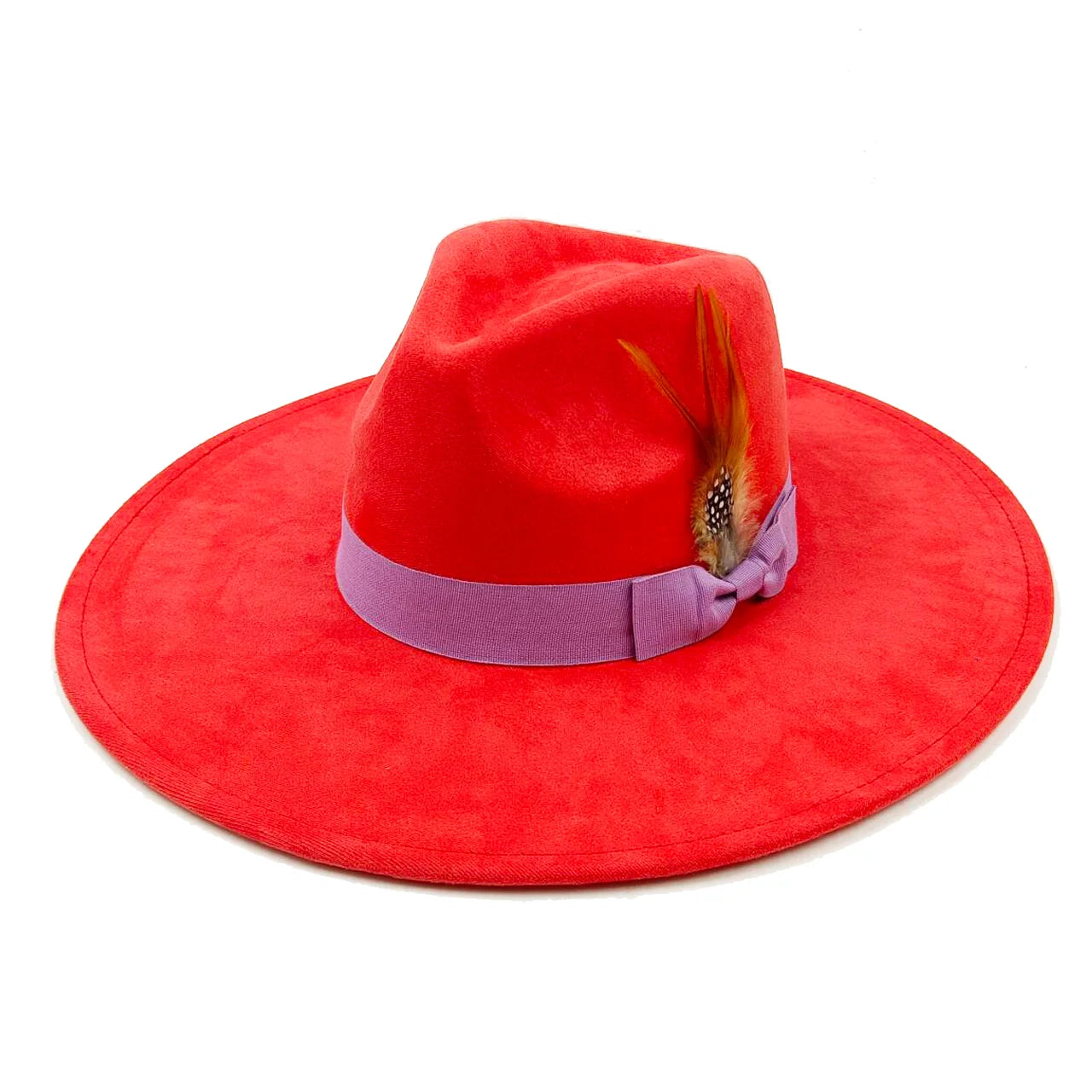 Suede fedora hat heart top 9.5cm brim feather accessories wide brim jazz hat men and women panama hat  sombrero mujer gorras