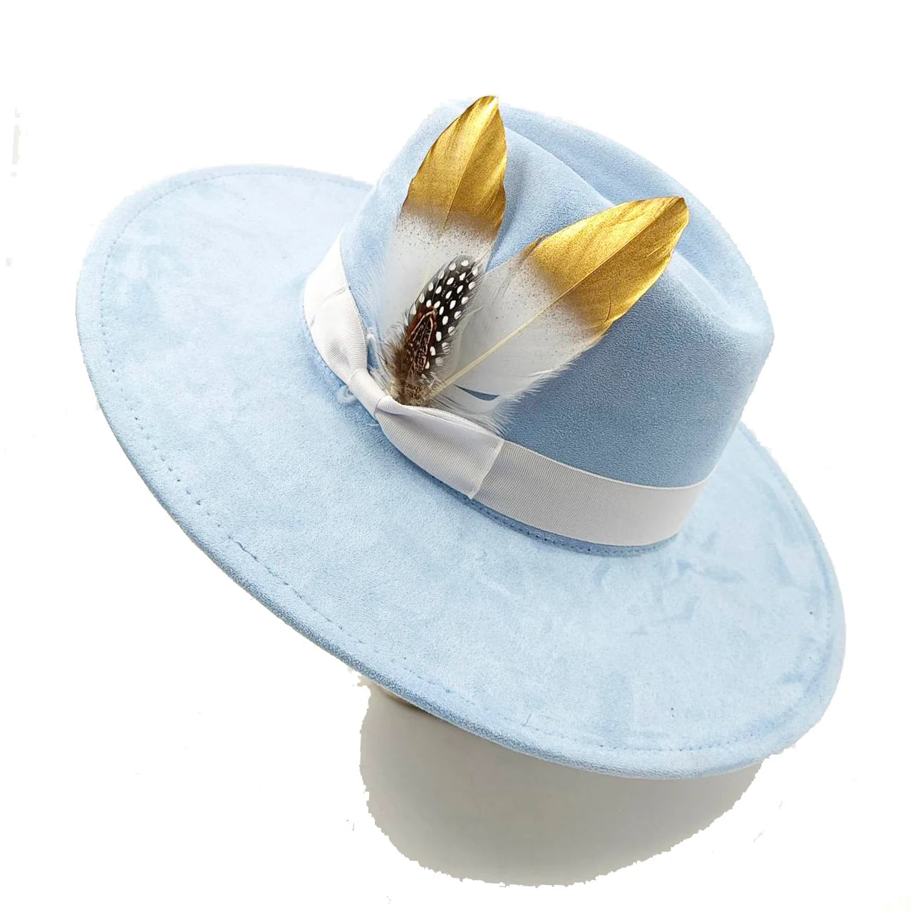 Suede fedora hat heart top 9.5cm brim feather accessories wide brim jazz hat men and women panama hat  sombrero mujer gorras