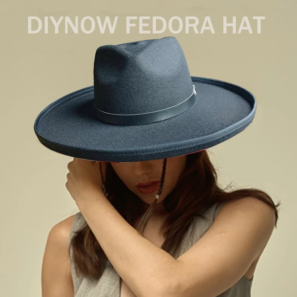 Fedora Hat for Women/Men Luxury Big brim Panama Jazz Hat Heart Top Design Classic Gentleman Elegant Hat Wholesale