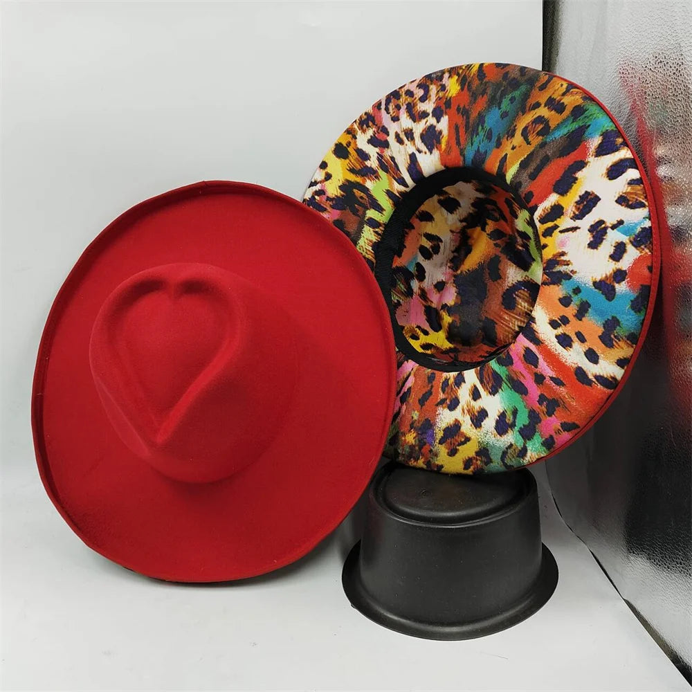 Fedora Hat for Women/Men Luxury Big brim Panama Jazz Hat Heart Top Design Classic Gentleman Elegant Hat Wholesale