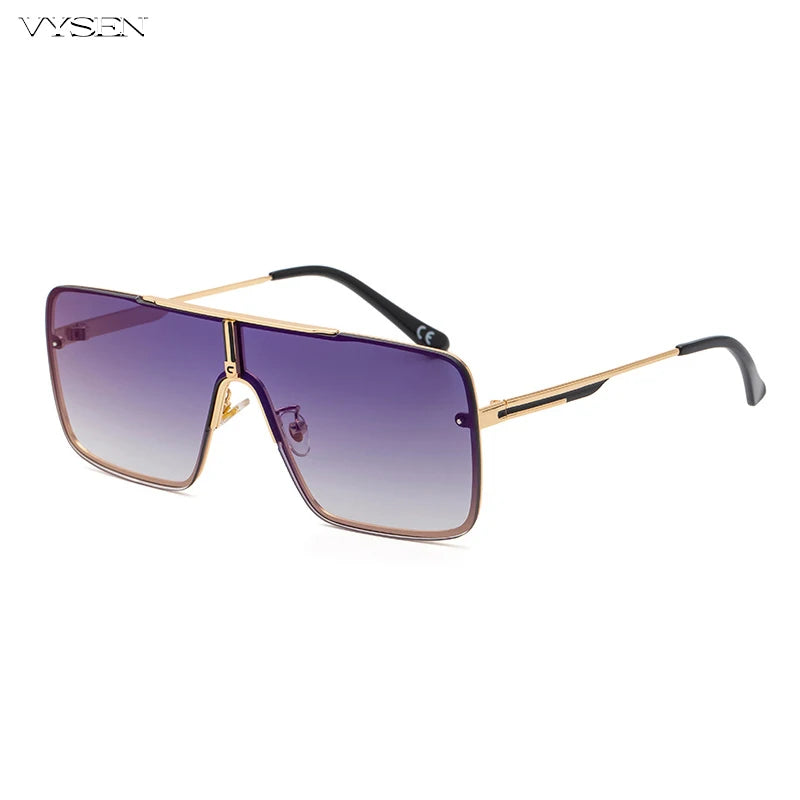 Fashion Oversized Square Sunglasses Big Frame 2026 Luxury Brand Design Metal Frame Sunglasses Retro Shades Eyewear