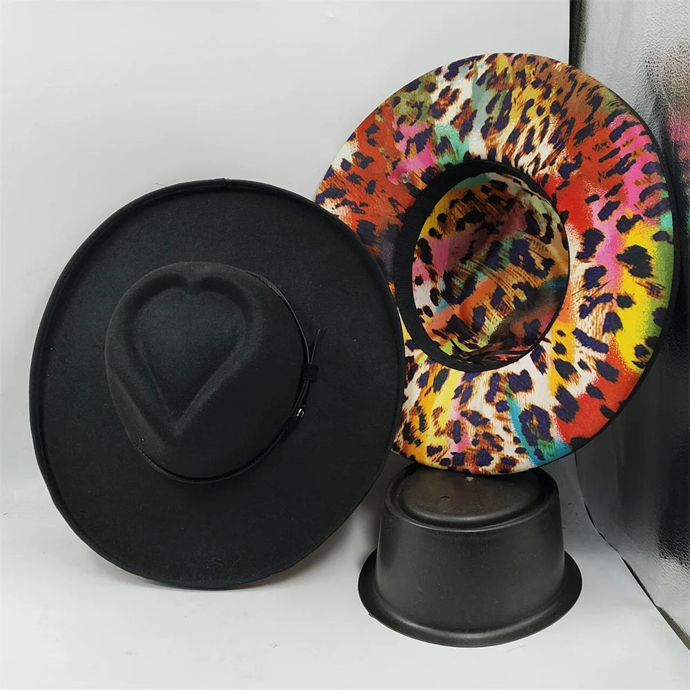 Fedora Hat for Women/Men Luxury Big brim Panama Jazz Hat Heart Top Design Classic Gentleman Elegant Hat Wholesale