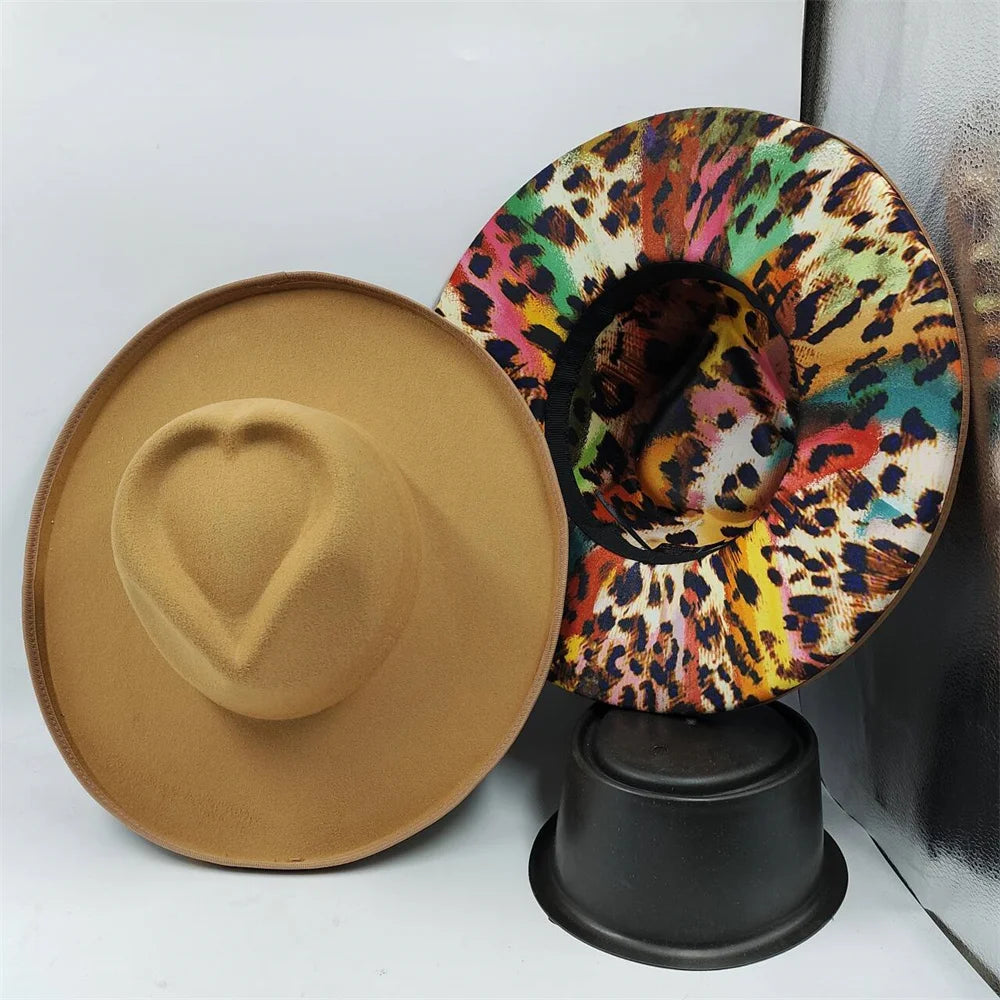Fedora Hat for Women/Men Luxury Big brim Panama Jazz Hat Heart Top Design Classic Gentleman Elegant Hat Wholesale