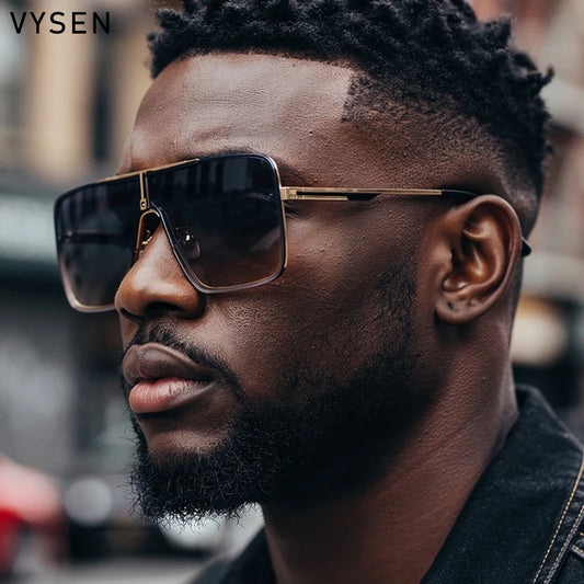 Fashion Oversized Square Sunglasses Big Frame 2026 Luxury Brand Design Metal Frame Sunglasses Retro Shades Eyewear